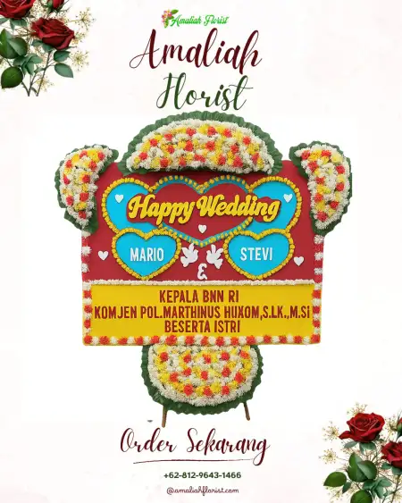 Papan Bunga Pernikahan Bantar